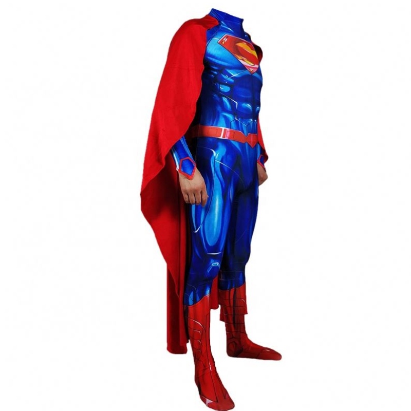 Direct Supplies Anime Superhero Zentai stelt Halloween Bodysuit super kostuums met rode mantel voor man kinderen