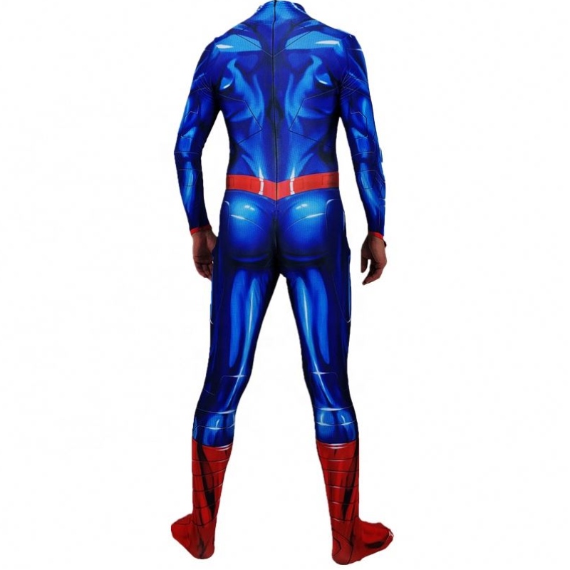 Direct Supplies Anime Superhero Zentai stelt Halloween Bodysuit super kostuums met rode mantel voor man kinderen