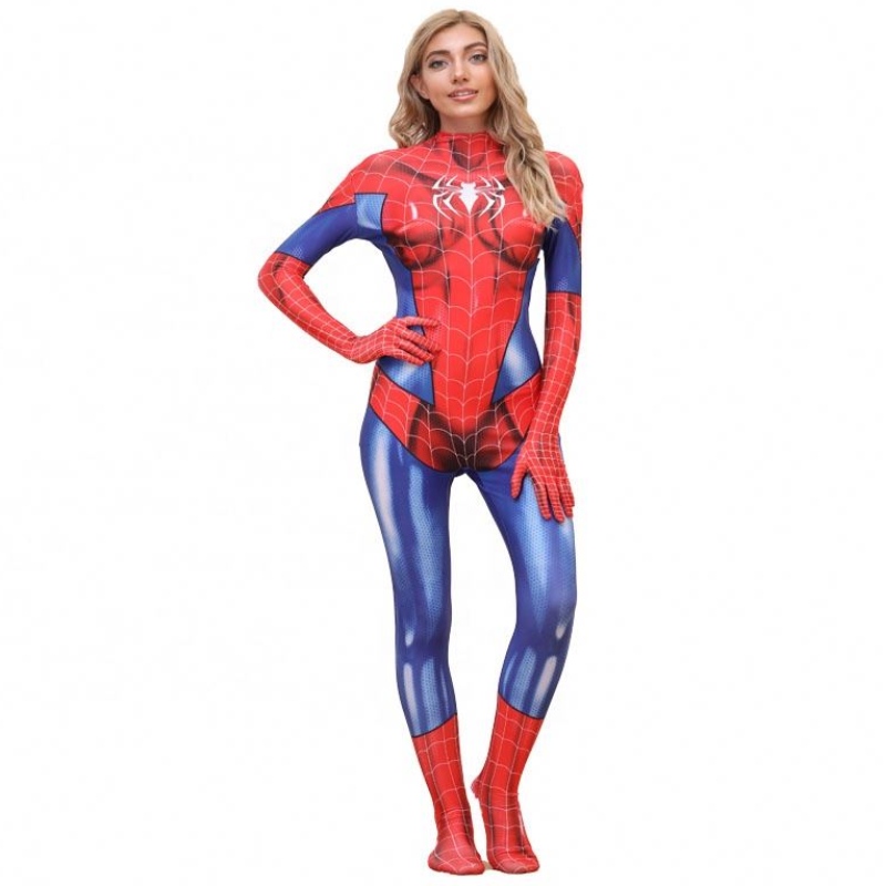 Groothandel plus size Halloween Prop Movie Performance Wear voor vrouw Spiderman Spiderwoman Costumes Sets