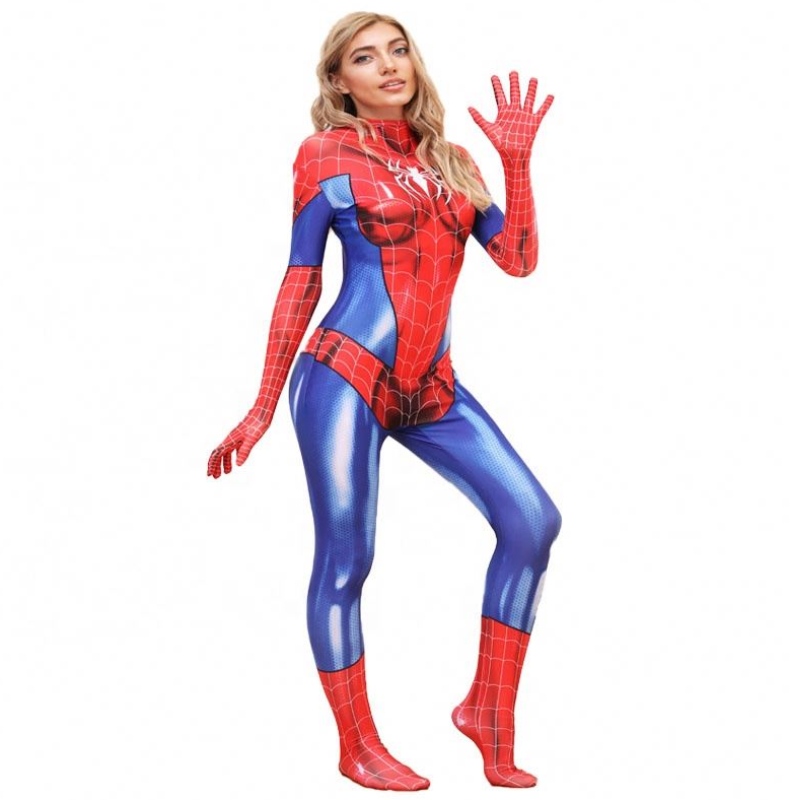 Groothandel plus size Halloween Prop Movie Performance Wear voor vrouw Spiderman Spiderwoman Costumes Sets