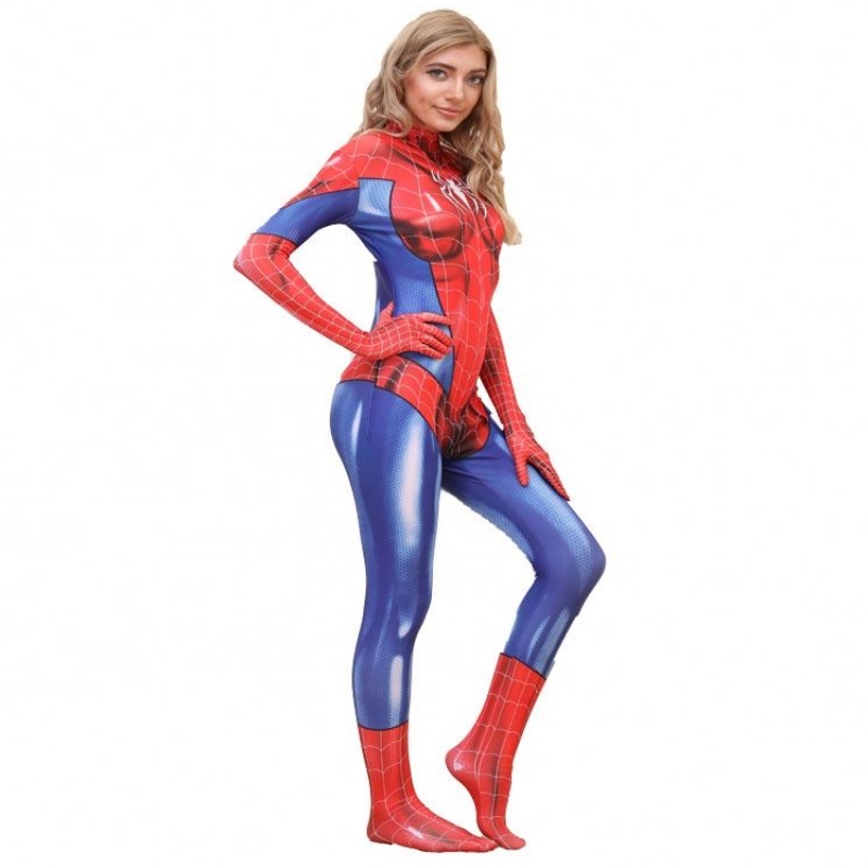 Groothandel plus size Halloween Prop Movie Performance Wear voor vrouw Spiderman Spiderwoman Costumes Sets