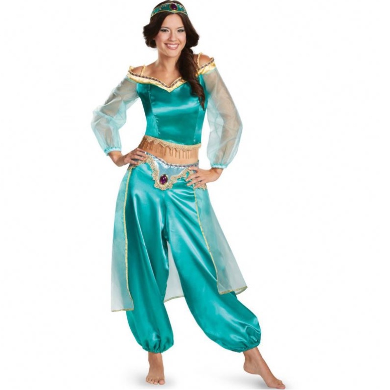 Speluniformen Europa en de Verenigde Staten Halloween -kostuums Cosplay Sexy Aladdin Magic Lamp Jasmine Princess Dress