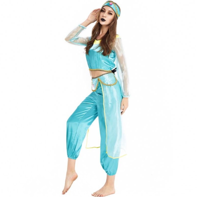 Speluniformen Europa en de Verenigde Staten Halloween -kostuums Cosplay Sexy Aladdin Magic Lamp Jasmine Princess Dress