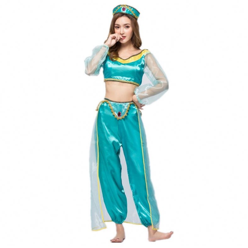 Cosplay vrouwen Halloween Arabische prinses Aladdin volwassen Jasmin kostuum HCAL-009