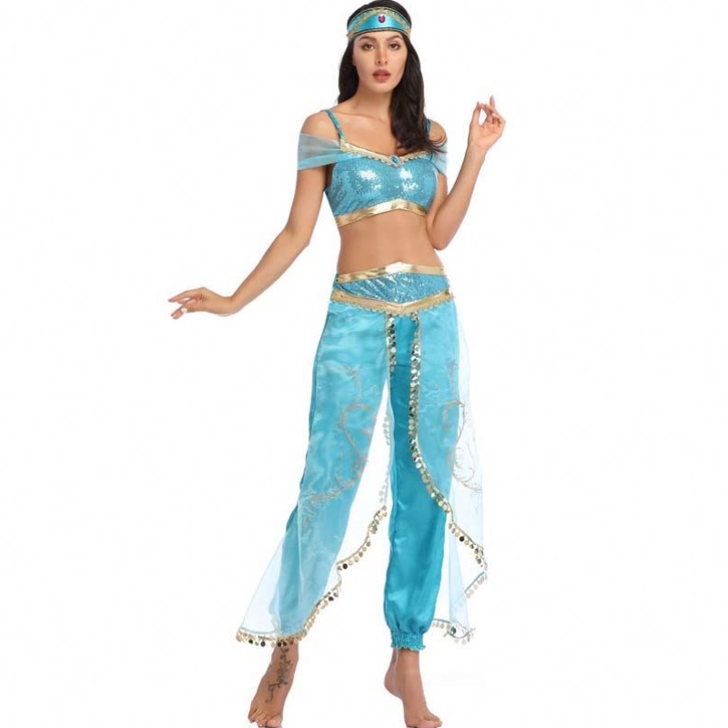 Hot Sales Halloween-outfit Aladdin Magic Lamp Princess Jasmine Adult HCAL-012