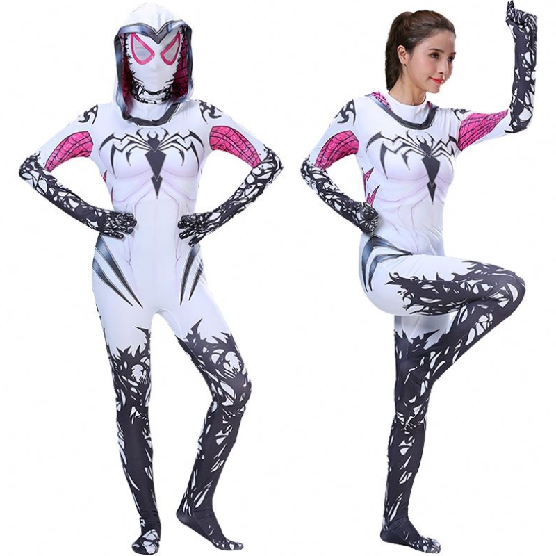 2022 Nieuw ontwerpelastisch en ademende elastische en ademende Venom Bodysuit Costuumes Party Cosplay