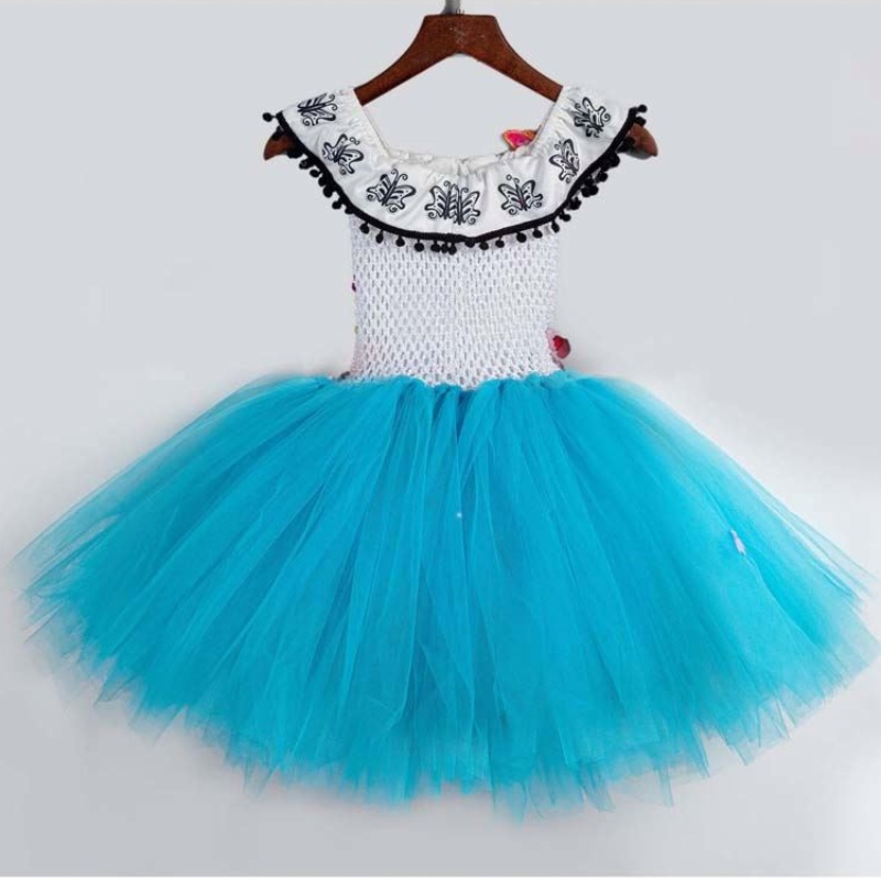 Halloween -kleding Kinderen Haak TuLle Fluffy Flower Encanto Mirabel Tutu -jurk