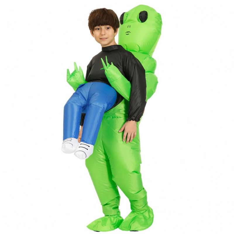 Halloween Christmas Cosplay opblaasbaar glanzend groen spookkostuum Alien kostuum