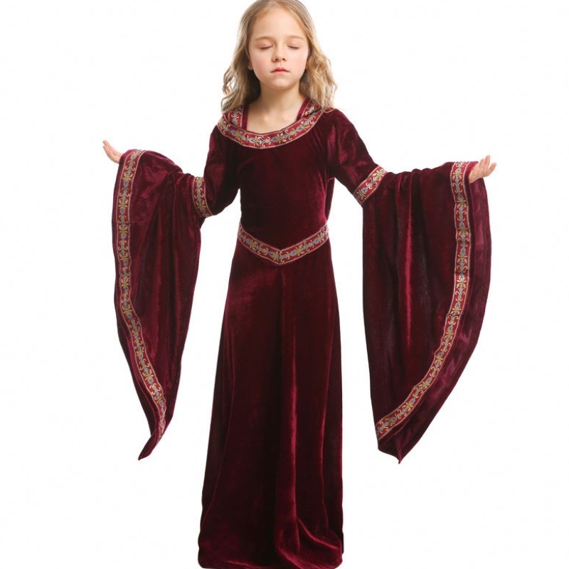 Halloween kostuum middeleeuwse renaissance kinderen vampier fancy jurk hcvm-011