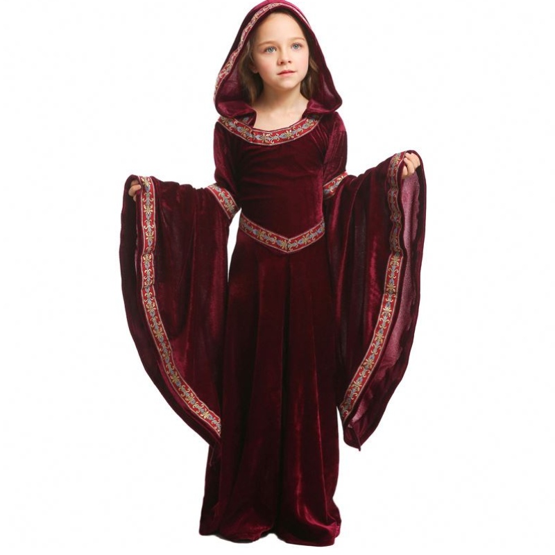 Halloween kostuum middeleeuwse renaissance kinderen vampier fancy jurk hcvm-011