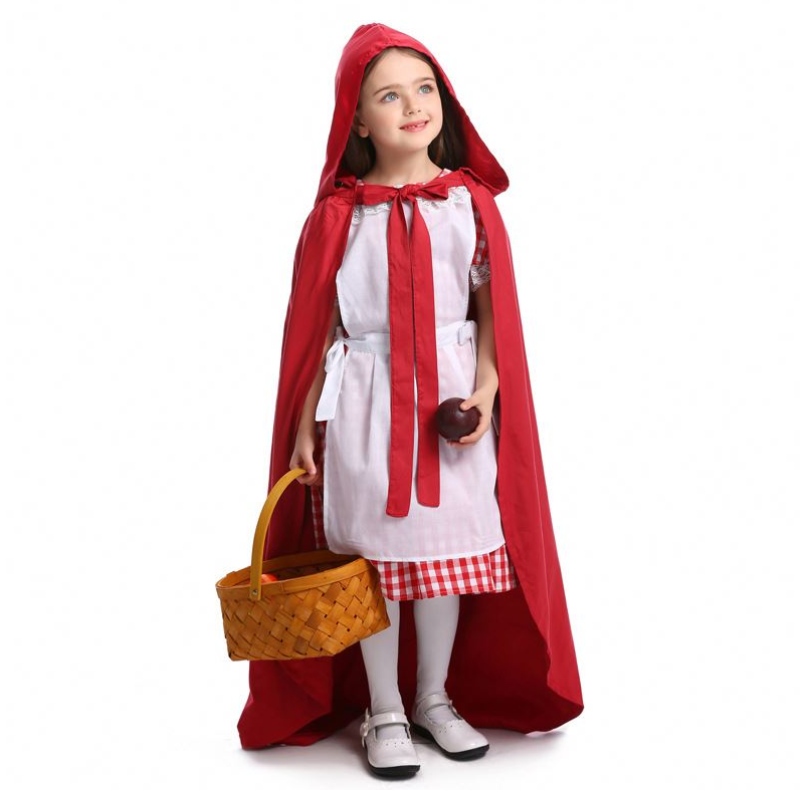 Novelties Children Fairytale Dress Outfit Little Red Ride Hood Costume DGHC-071