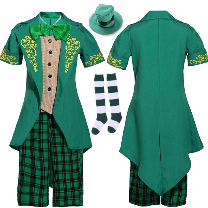 Children Halloween Irish Elf Performance Uniform Outfit St. Patrick's Day Girl Leprechaun Costume DGHC-089