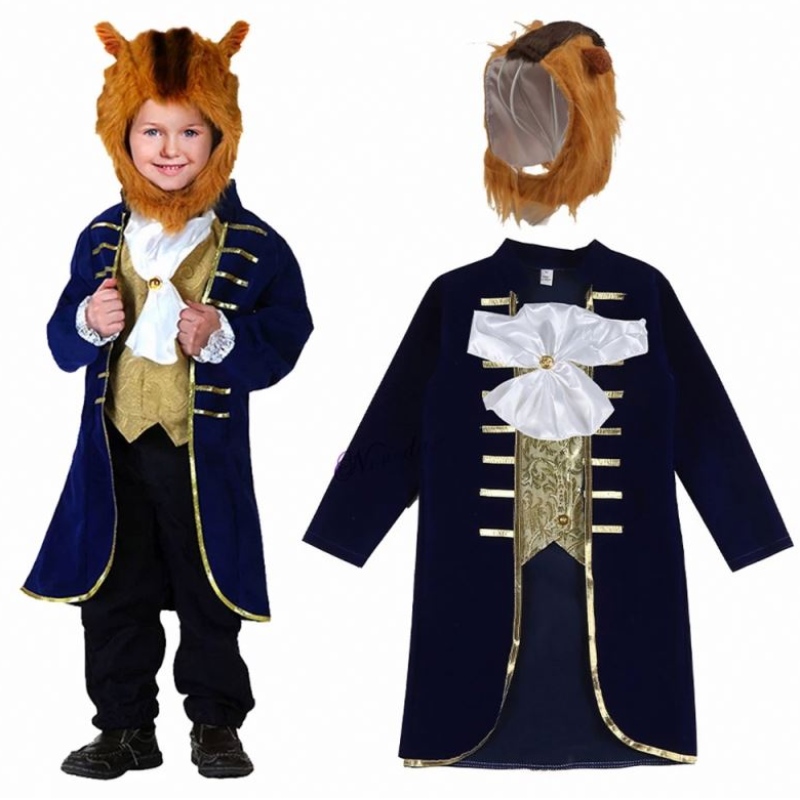 Babyjongen peuter Halloween Cosplay Beast Prince Kids Prince kostuum met hoofddeksels HCBL-014