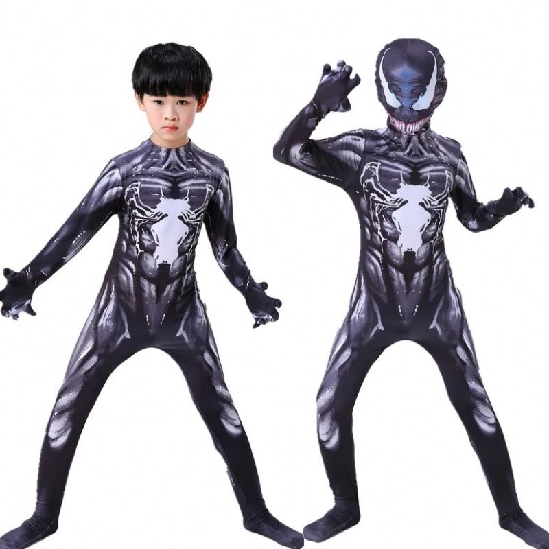 NIEUW VENOM KOSTUUM KIDS PAKKEN JUMPSUS BODS SYMBIOTE Spiderman Costumes Superheros Cosplay Halloween -kostuums voor volwassene