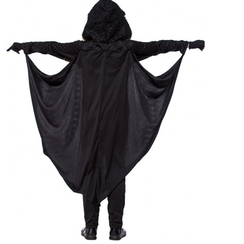 Kinderkinderen Cosplay Kostuums Witch Carnival Halloween Cosplay Kostuums Unisex Black Bat Halloween Jumpsuit met Angel Wing