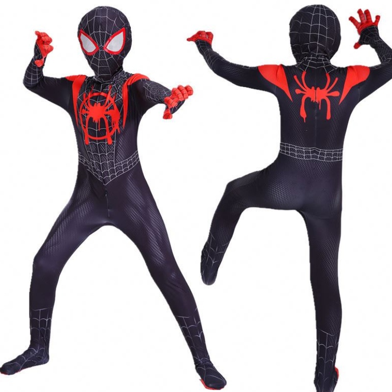 Movie Game Kostuum Ouderkinderen Parallel Universe Black Spider Jumpsuit Adult Anime Cosplay Spiderman Halloween-kostuum