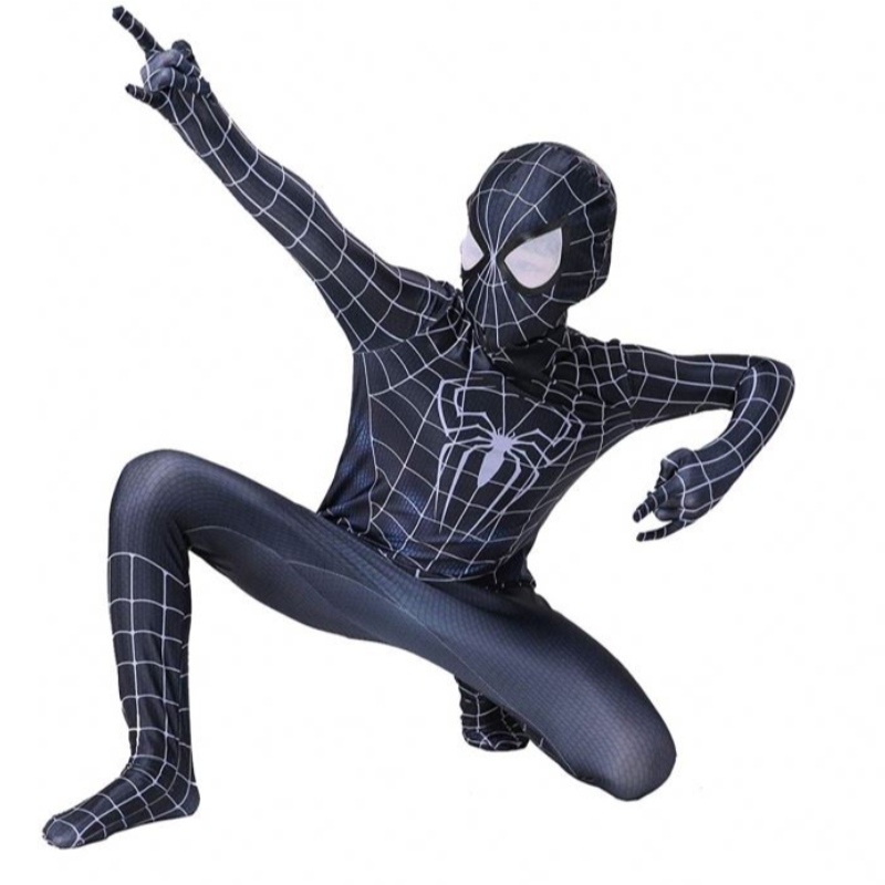 Hoogwaardige spiderman kostuum fancy jurk volwassene en kinder Halloween kostuum rood zwarte spandex 3D cosplay kleding