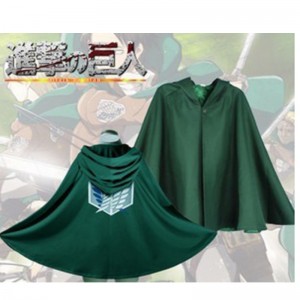 Cosplay kostuum Japanse anime hoodie cosplay kostuum groene cape heren kledingaanval op ti-tan
