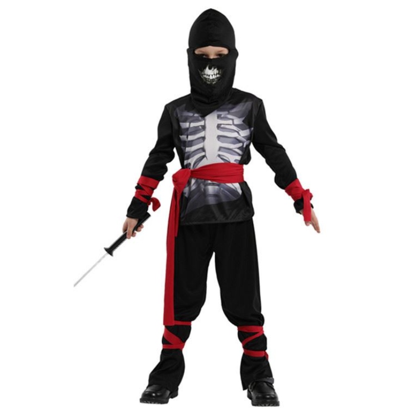 Halloween Children Boy Costume Carnival Cosplay Cosplay Skeleton Ninja -kostuum