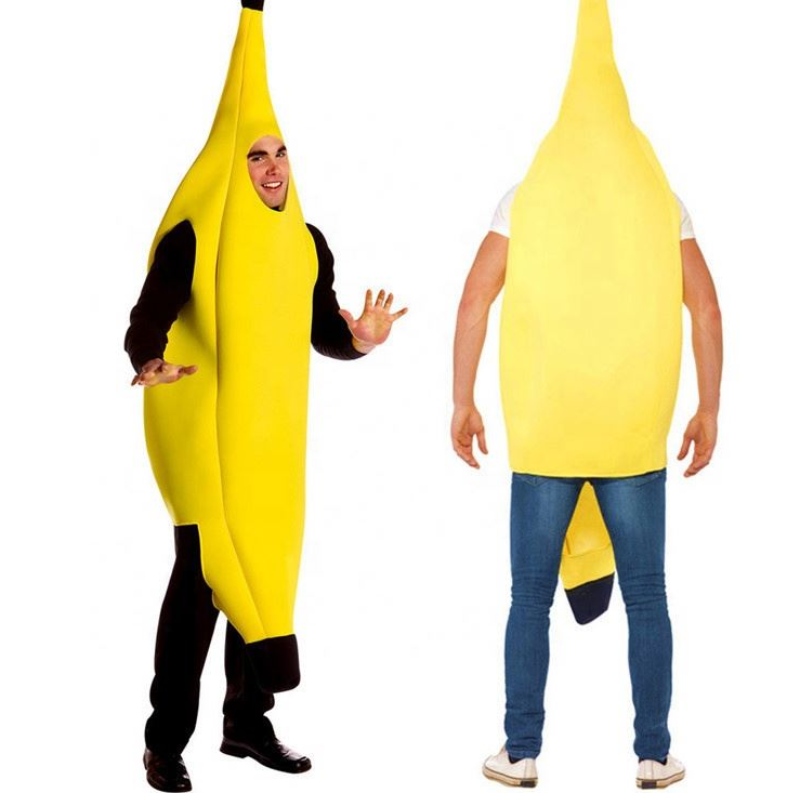 Cosplay Creations aantrekkelijke bananenkostuum volwassen deluxe set voor Halloween Dress Up Party en Roleplay Unisex Banana -kostuum