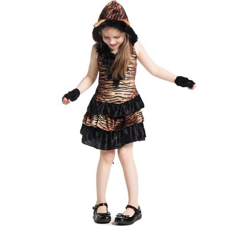 Heet verkopende meisjes Halloween Animal Cosplay kostuum Halloween Party Tiger Fancy Costume for Kids