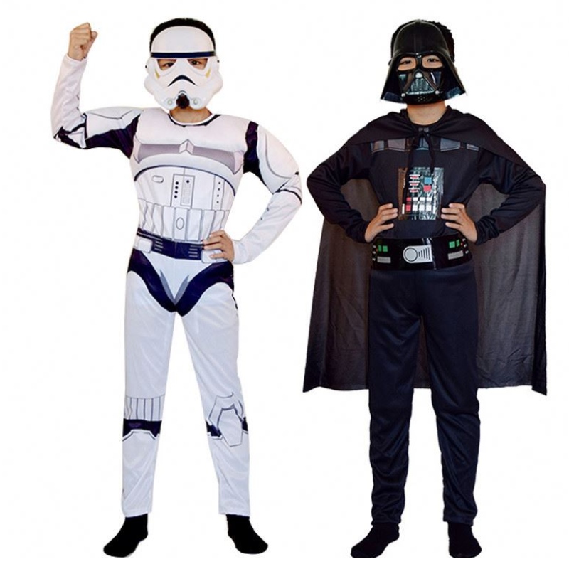 Trooper skywalker cosplay kostuum kinderen jongens Halloween carnaval feestkleding cape mask