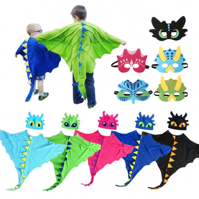 Dragon kostuummantel met hoed tandeloze draak cape anime cosplay kostuums dinosaurus kostuum