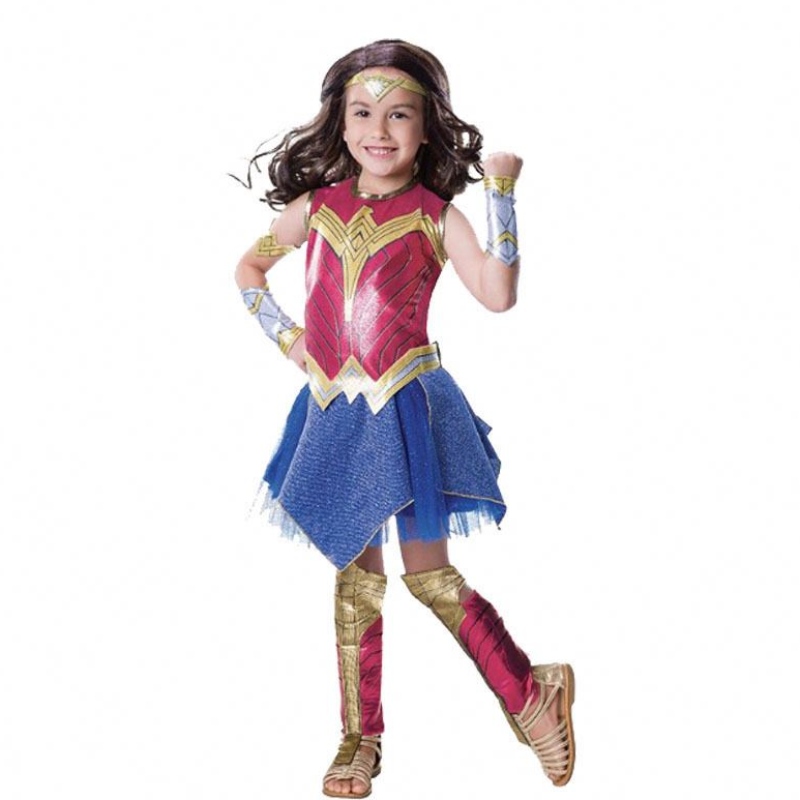 Wonder Girl -kostuumkinderen Kleed Superhero Cosplay Halloween -kostuum voor kinderen