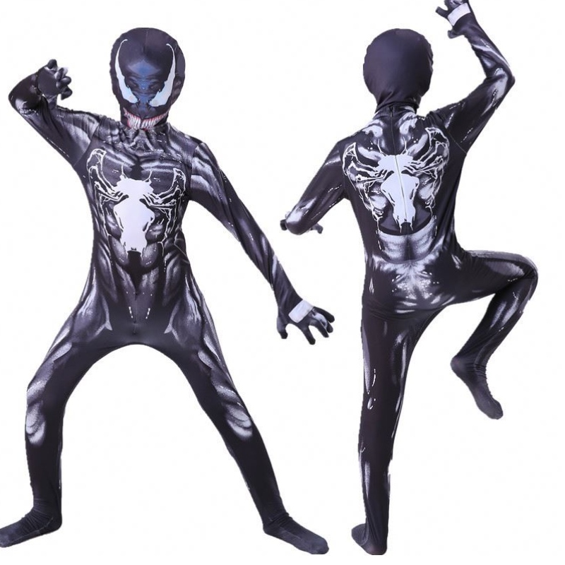 Nieuw ontwerp volwassen kostuum Kinderen pak jumpsuit jongens symbiote spiderman kostuums superhelden cosplay Halloween -kostuums