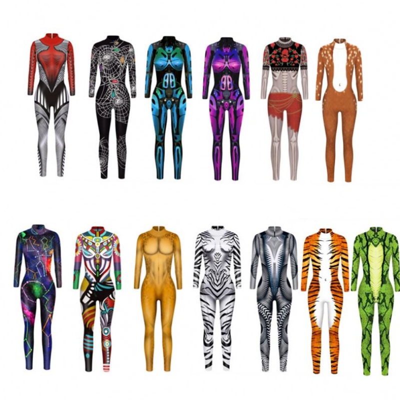 Halloween bodysuit robot punk jumpsuit catsuit sexy vrouwen cosplay kostuums