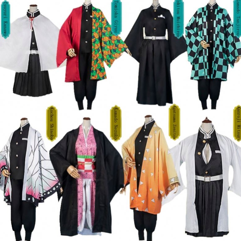 Hot Sale Anime Demon Slayer Kimetsu No Yaiba Tanjirou Kamado Nezuko Cosplay Women and Men Kimono Cosplay kostuumsets