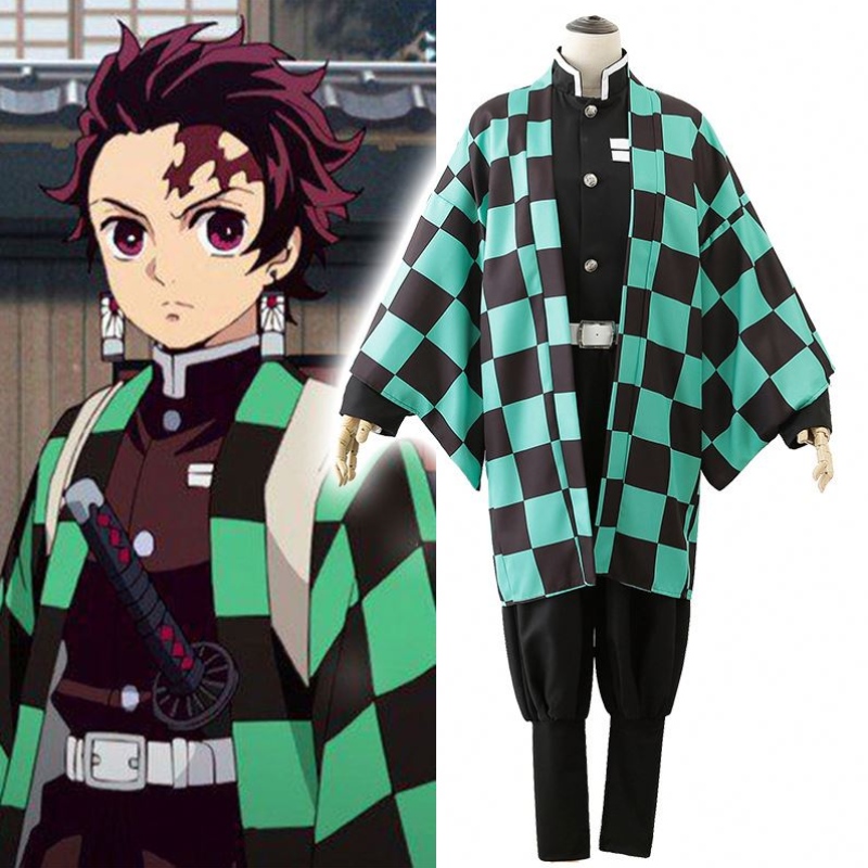 Hot Sale Anime Demon Slayer Kimetsu No Yaiba Tanjirou Kamado Nezuko Cosplay Women and Men Kimono Cosplay kostuumsets