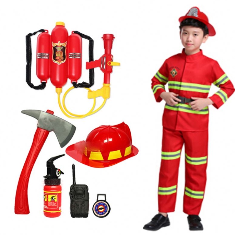 2021 Halloween Cosplay Kids Firefighter Uniform Kinderen Sam Brandweerman Role Werk kledingpak Boy Girl Performance Party Costuums