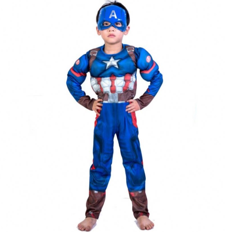 Jongen superheld kinderen spierkapitein kostuum kind cosplay super Halloween kostuums voor kinderen jongensmeisjes