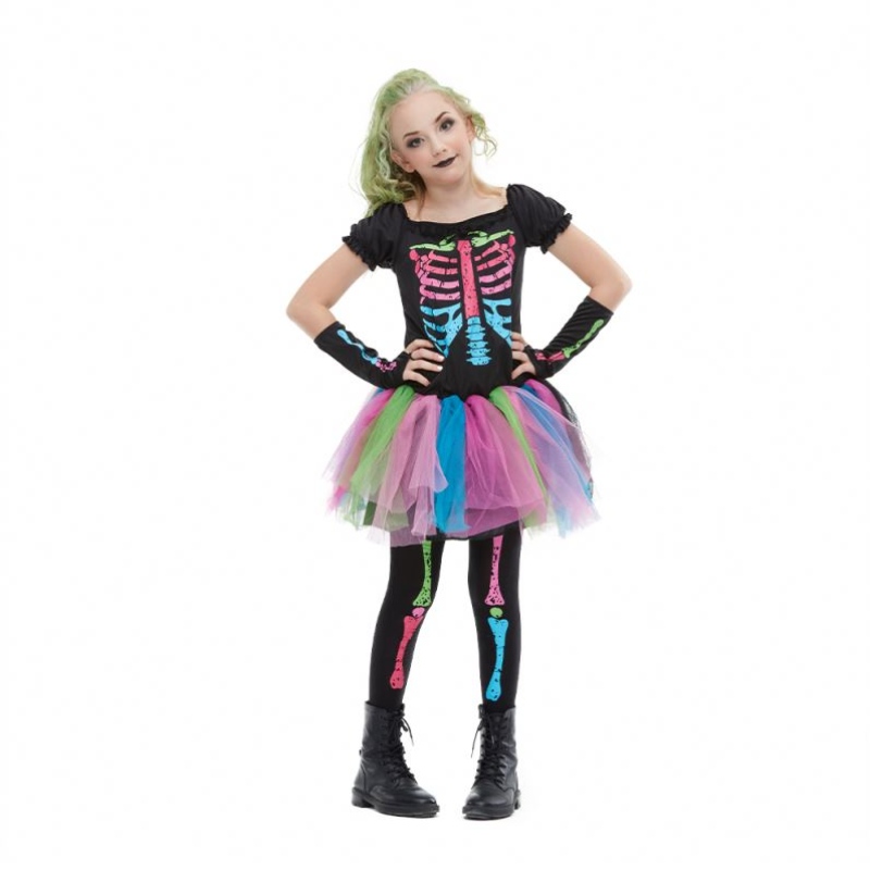 2021 NIEUWE AANKOMST GIRL Kostuum Toddler Funky Punky Bone Costume Halloween -kostuum voor kinderen