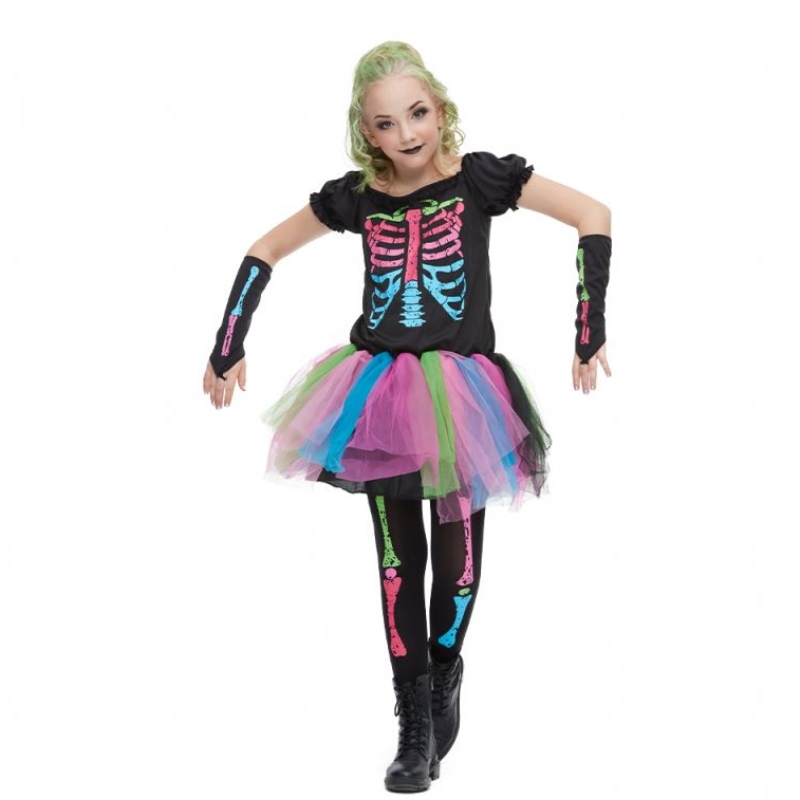 2021 NIEUWE AANKOMST GIRL Kostuum Toddler Funky Punky Bone Costume Halloween -kostuum voor kinderen