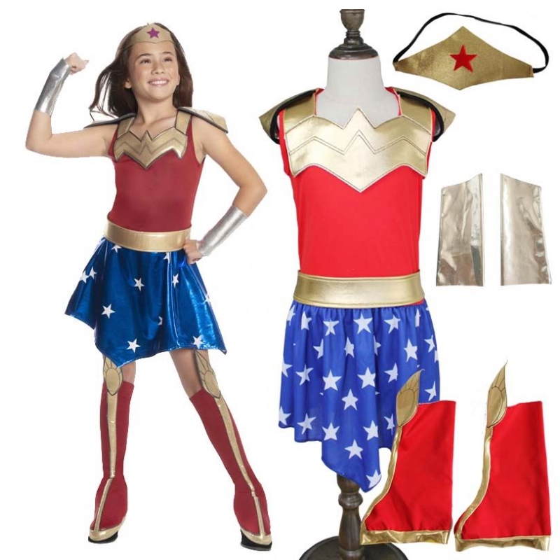 Kids Super Cosplay Kostuums Super Girls Jurk Superwoman Dress Super Halloween -kleding