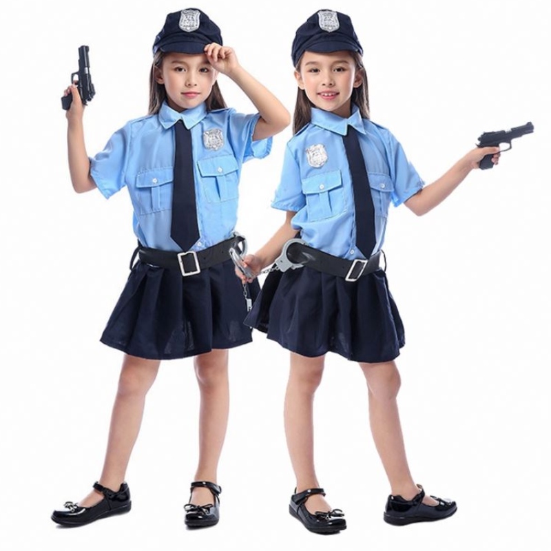 Girls Halloween Cop Officier Kostuum Kinderen Kinder Rollenspel Cosplay Cosplay Man Uniform Party Fancy Dress