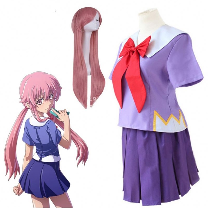 Anime 2e Mirai Gasai Yuno Lolita Sailor Cosplay Kostuum Loli Bow korte rokpruik 80 cm voor vrouwen