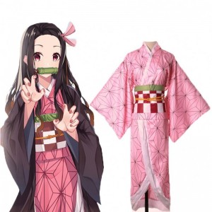 Volwassen kinderen anime demon slayer kimetsuno yaiba tanjirou kamadonezuko zenitsu shinobu cosplay dames kimono cosplay kostuum pruik