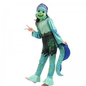 Nieuwe stijl kinderfilm zeemonster cosplay jumpsuit boys luca halloween kostuums voor kinderen