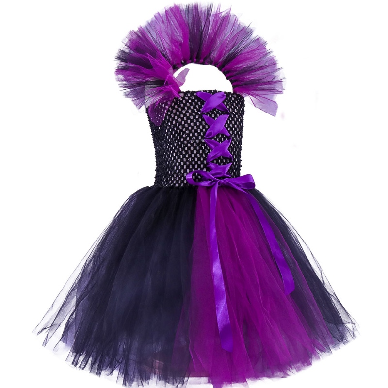 Amazon Hot Selling Children \\'s Halloween Dress Girls Tutu Dress Heksenjurk Hoofdband