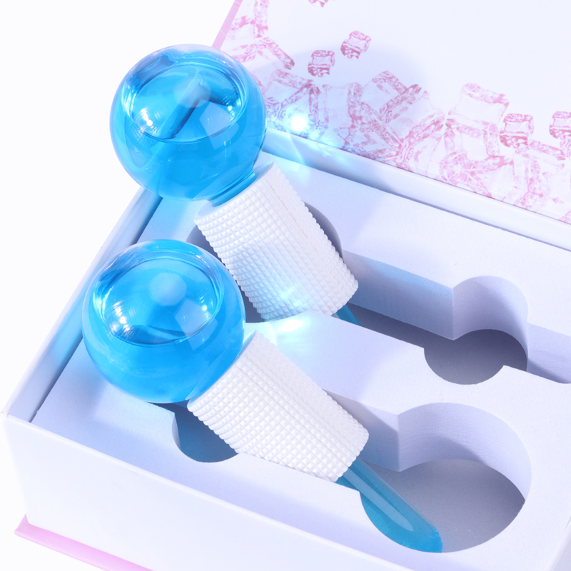 Magic Ice Roller Ball Blue Glitter Pink Fine Lines Face Lift Freeze Koeling Facial Beauty Ice Globes