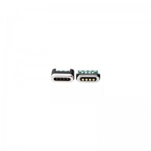 Magnetische elektrische connector met laad- en transmissiesignaal