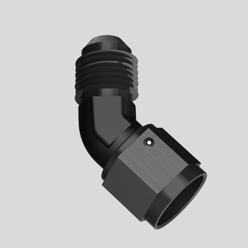 60 Degree Vrouwelijk aan 3/8 NPT Mannelijke Swivel Adapter Fitting Aluminium