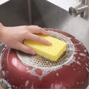 Cellulose spons vierkante gecomprimeerde afwasspons voor keuken gecomprimeerde natuurlijke cellulose keukensponzen