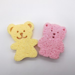 Kleine beervorm reinigende spons Magic bading spons Cellulose spons biologisch afbreekbaar