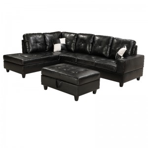 Faux Leather Sectional Sofa Woonkamer Sofa Set met opslag