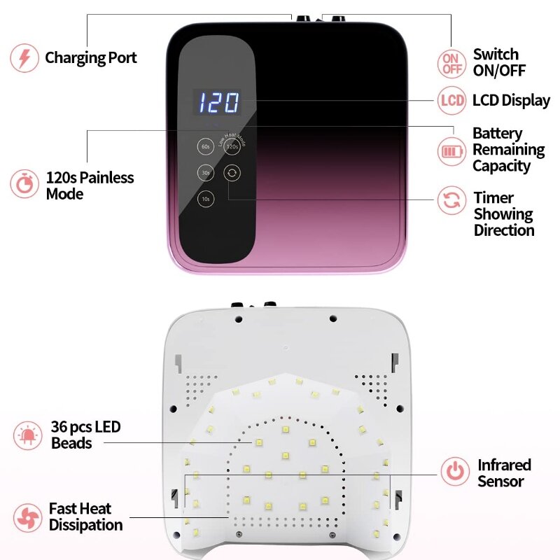 M&R 602Pro draadloze led nagellamp