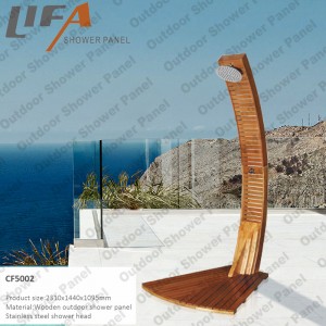 Outdoor douchepaneel CF5002, Houten buitendouchepaneel, Tuin douchepaneel, vrijstaande buitendouche